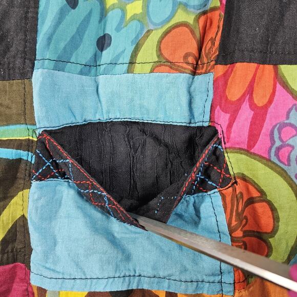 Rising International Patchwork Dress Size XXL Sun Dress Boho Hippie Artsy Cotton - Picture 7 of 14